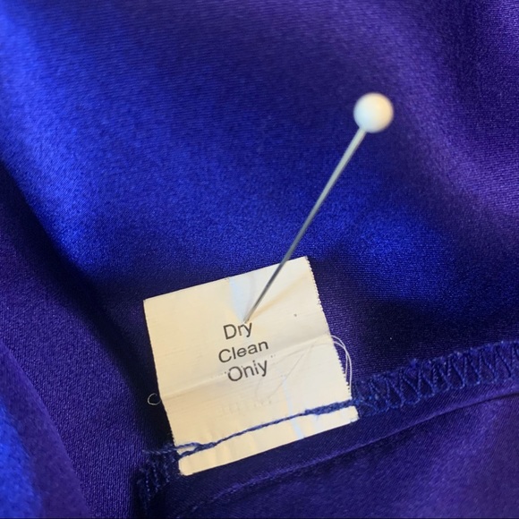 PARKER ROYAL BLUE SILK ONE SHOULDER BLOUSE TOP - Picture 6 of 10